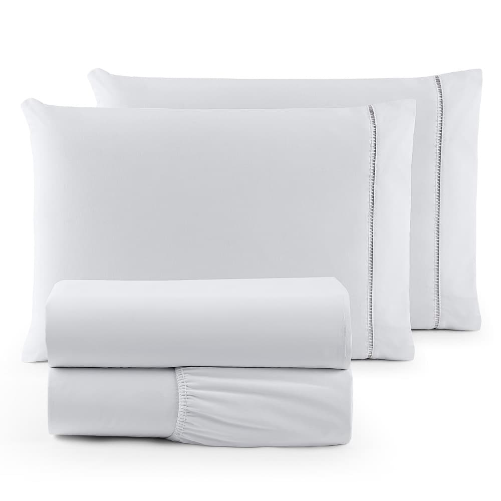 Jogo de Lençol 400 Fios Cama Casal Solteiro Queen King Kit 03 Peças Micropercal Hotel Ponto Palito