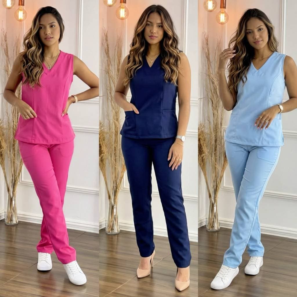 Conjunto Feminino Cavado Elegante Acinturado Uniforme