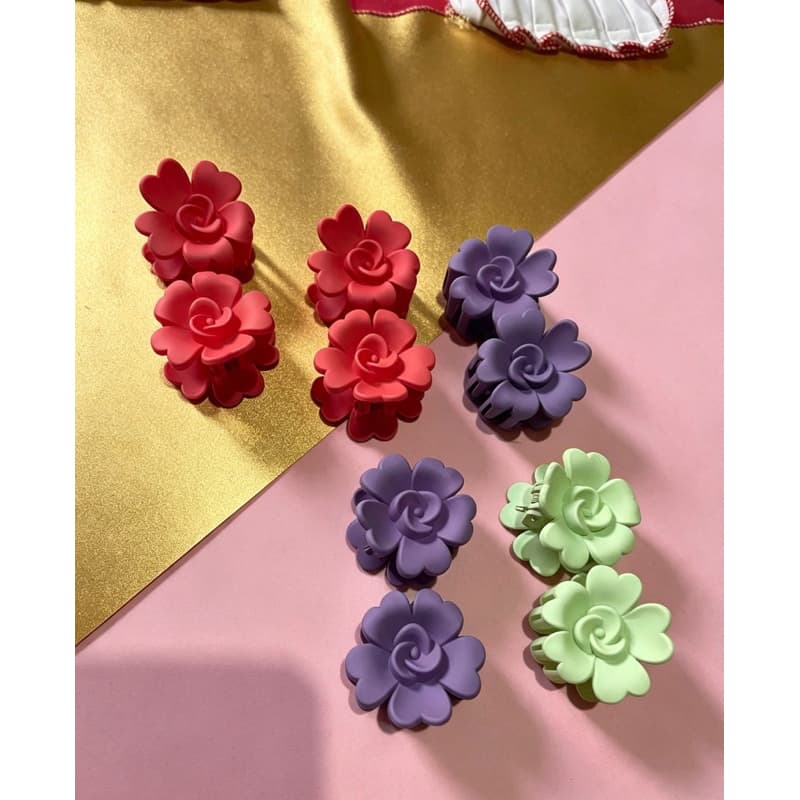 Presilha Flor Rosa Fosca - Cores Sortidas