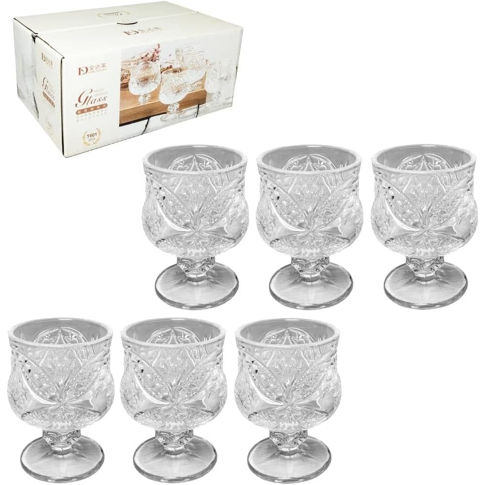 Jogo 6 Mini Taças Licor Shot De Vidro Transparente 45ml
