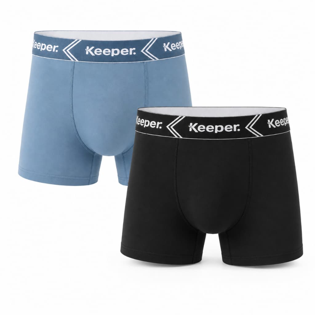 Kit 2 Cuecas Boxer Microfibra Anti Assadura Conforto Elástico Aparente Keeper