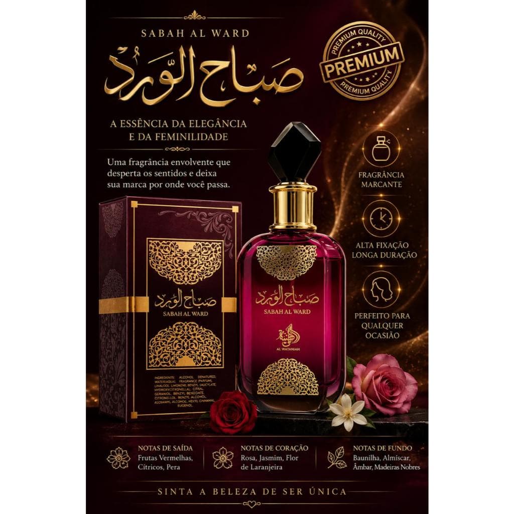 Perfume Árabe Original Sabah Al Ward 100ml