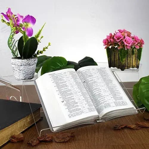 Suporte Para Biblia Livros Leitura Estudo Cor Cristal/Transparente
