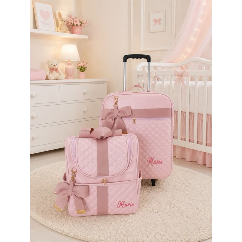 Kit mala e mochila  bebê  personalizada  com nome