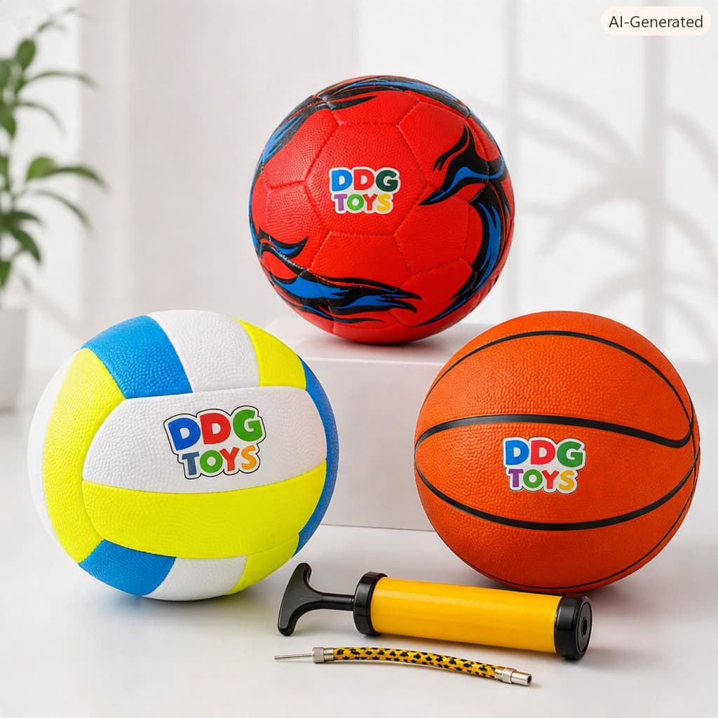 Kit Bola Futebol Basquete e Vôlei + Bomba de Ar Campo Praia Quadra Society Esporte