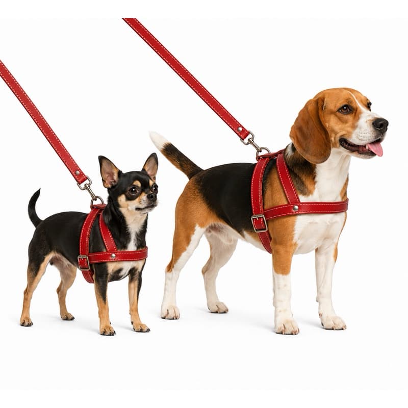 Peitoral para Cachorro com Guia Ajustável Resistente Passeio Cães Pequeno Médio Grande Vermelho