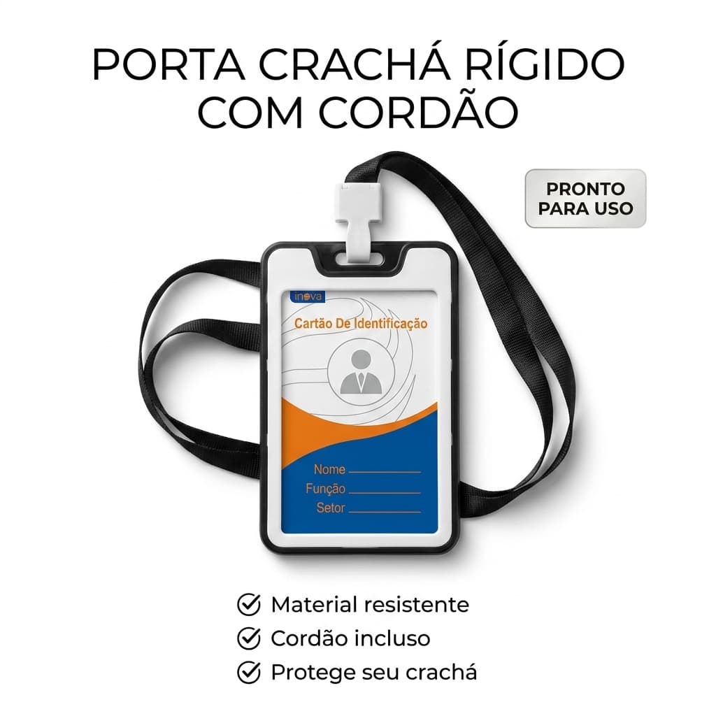 Porta cartao crachá plástico porta cartão identificação