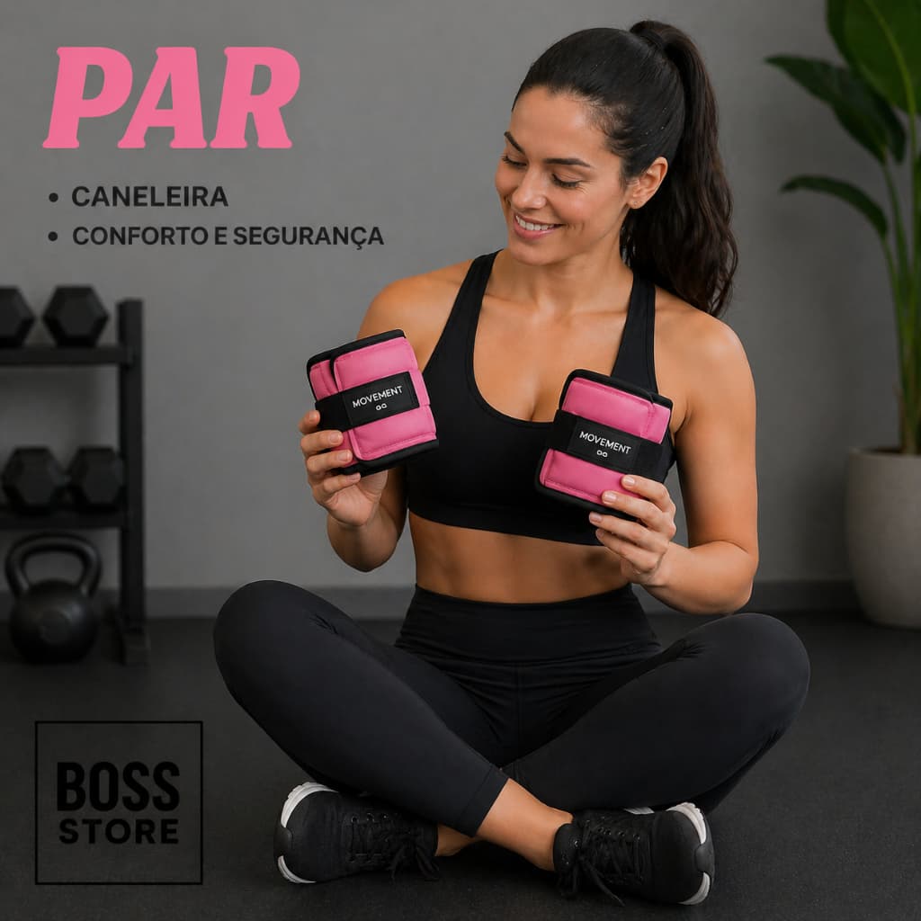 Tornozeleira/Caneleira de Peso PAR 2KG ROSA Crossfit/Fitness/Academia/Musculação