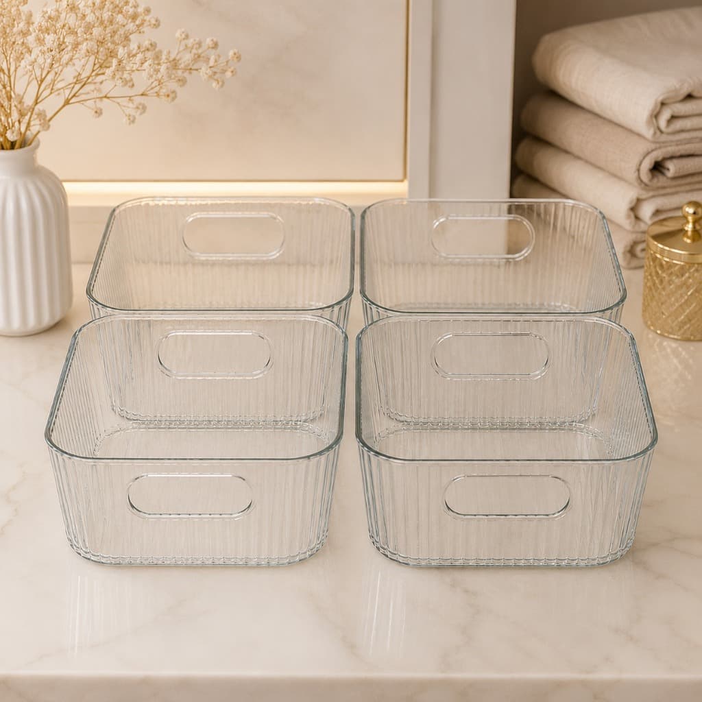 Kit Caixas Decorativas Transparente Organizador Multiuso