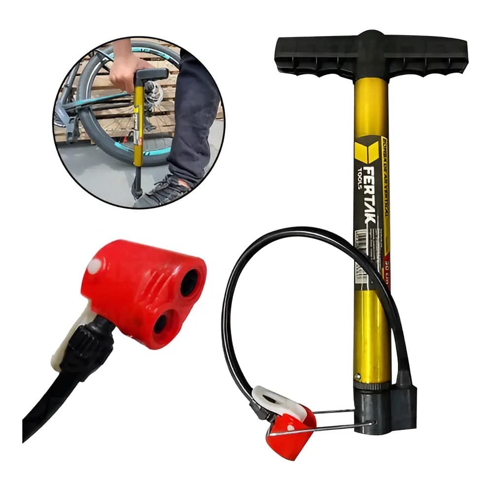 Bomba de Ar para Encher Bola Pneus de Carro Bicicleta Moto Bike Elétrica Piscina Portatil de 30cm ou 50cm