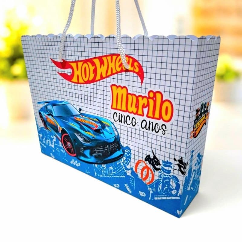 Sacolinha Hot Wheels Lembrancinha Festa Infantil Personalizados Aniversário