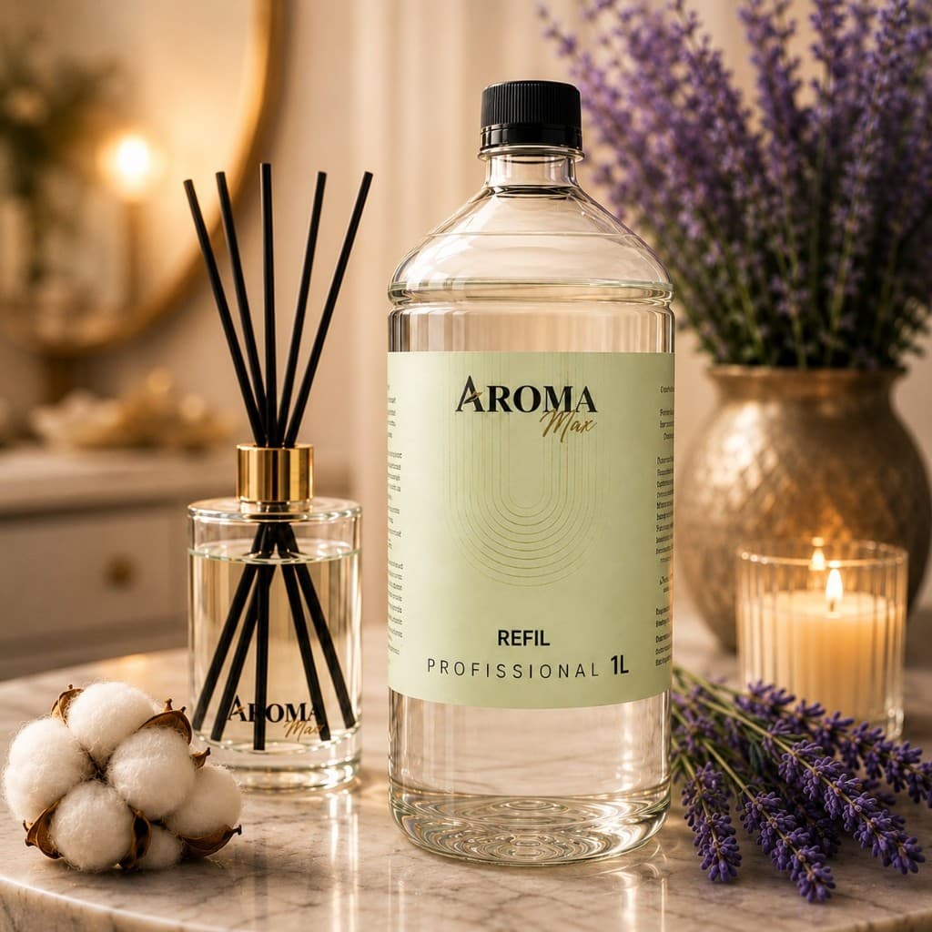 Refil Aromatizador 1L Difusor Varetas Umidificador Alta Fixação Aroma Max