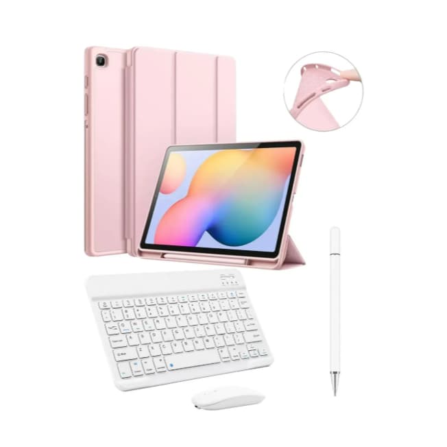 Capa Com Teclado E Mouse + Caneta P/ Galaxy S6 Lite 10,4