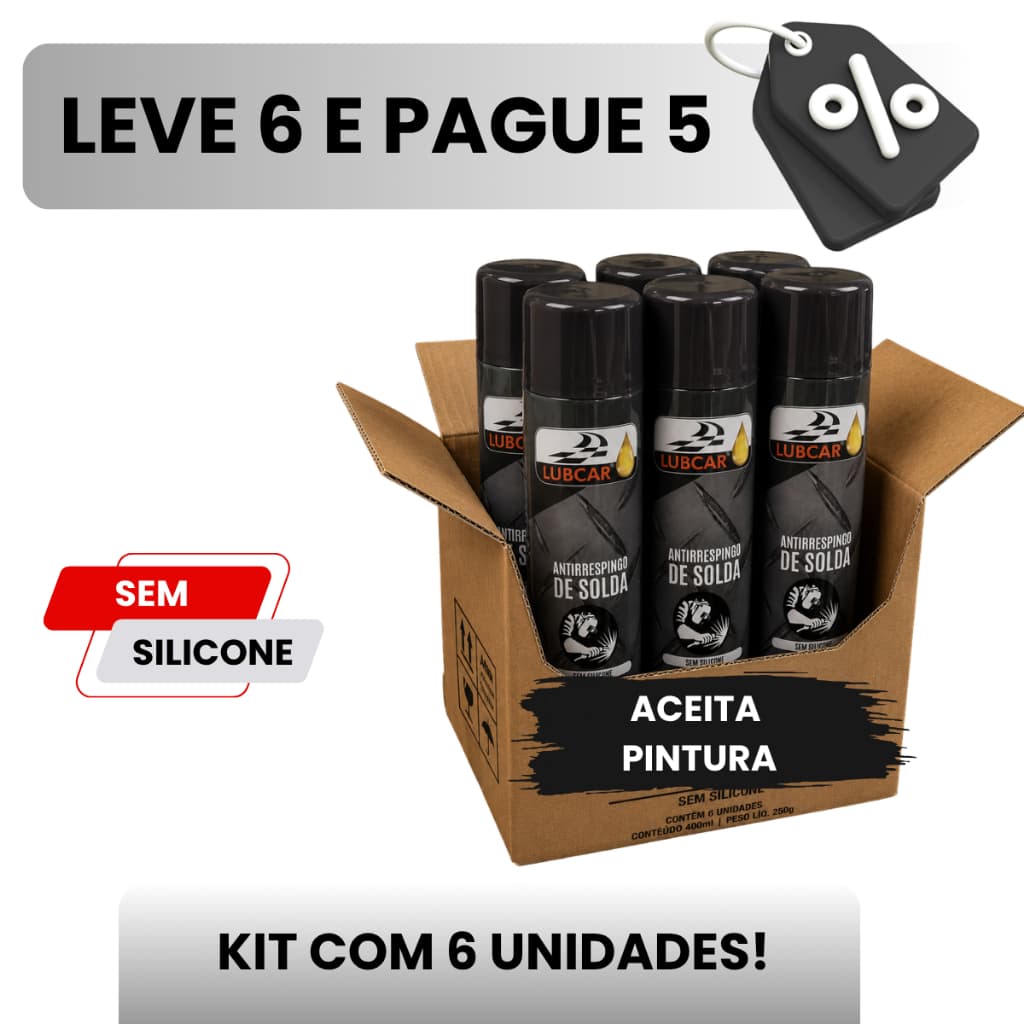 KIT 6 UNIDADES Antirrespingo de Solda sem Silicone Spray 400ml – Proteção de Soldagem profissional! LEVE 6 PAGUE 5