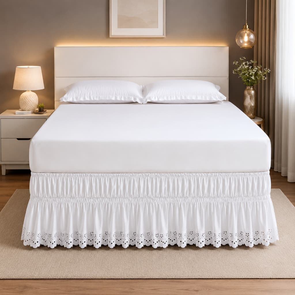 Saia elásticada de cama box elegante solteiro,casal,queen e king