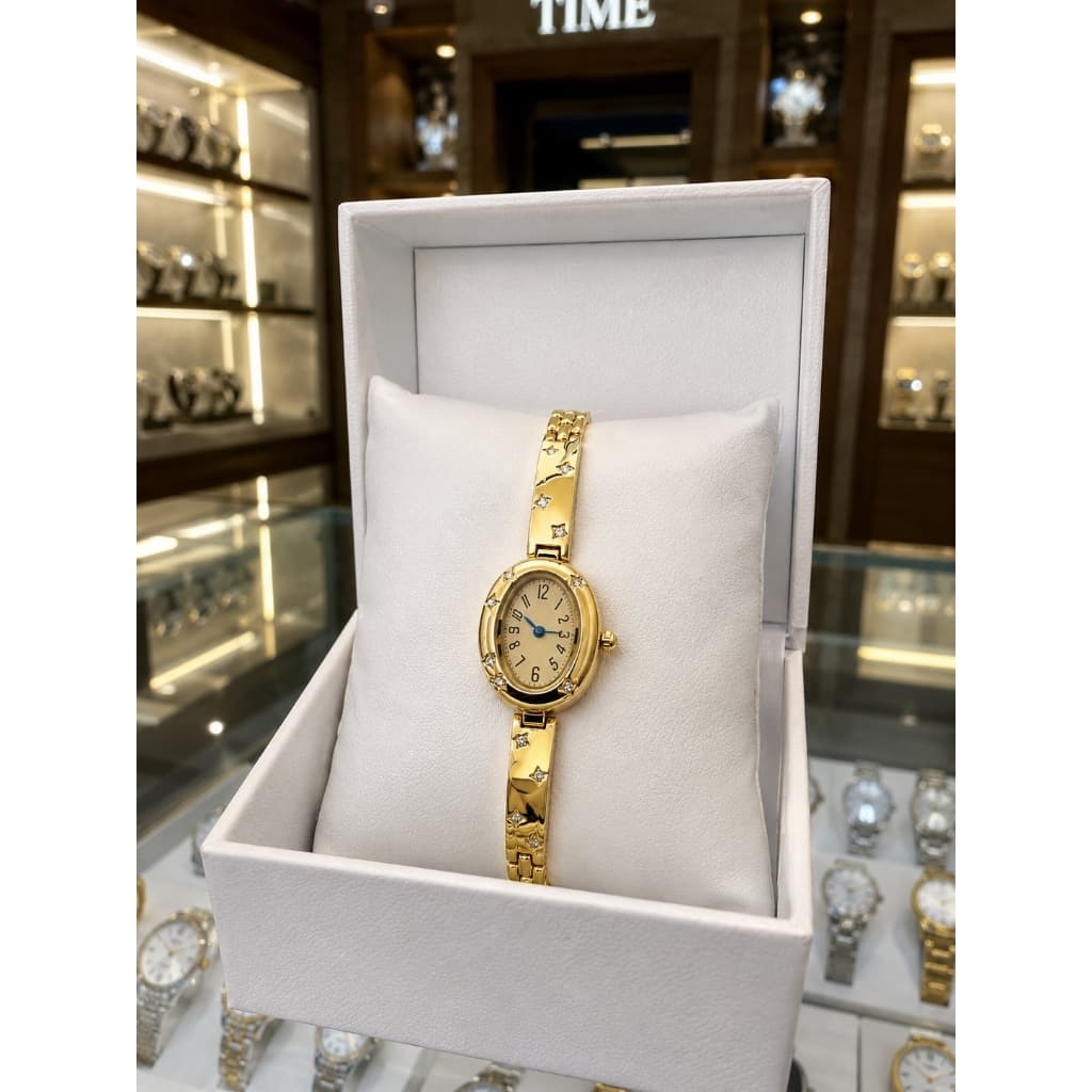 Relógio Feminino Bracelete Oval Aço Inoxidável A Prova D`água Com Bracelete ou Pulseira Luxo Elegante 32423