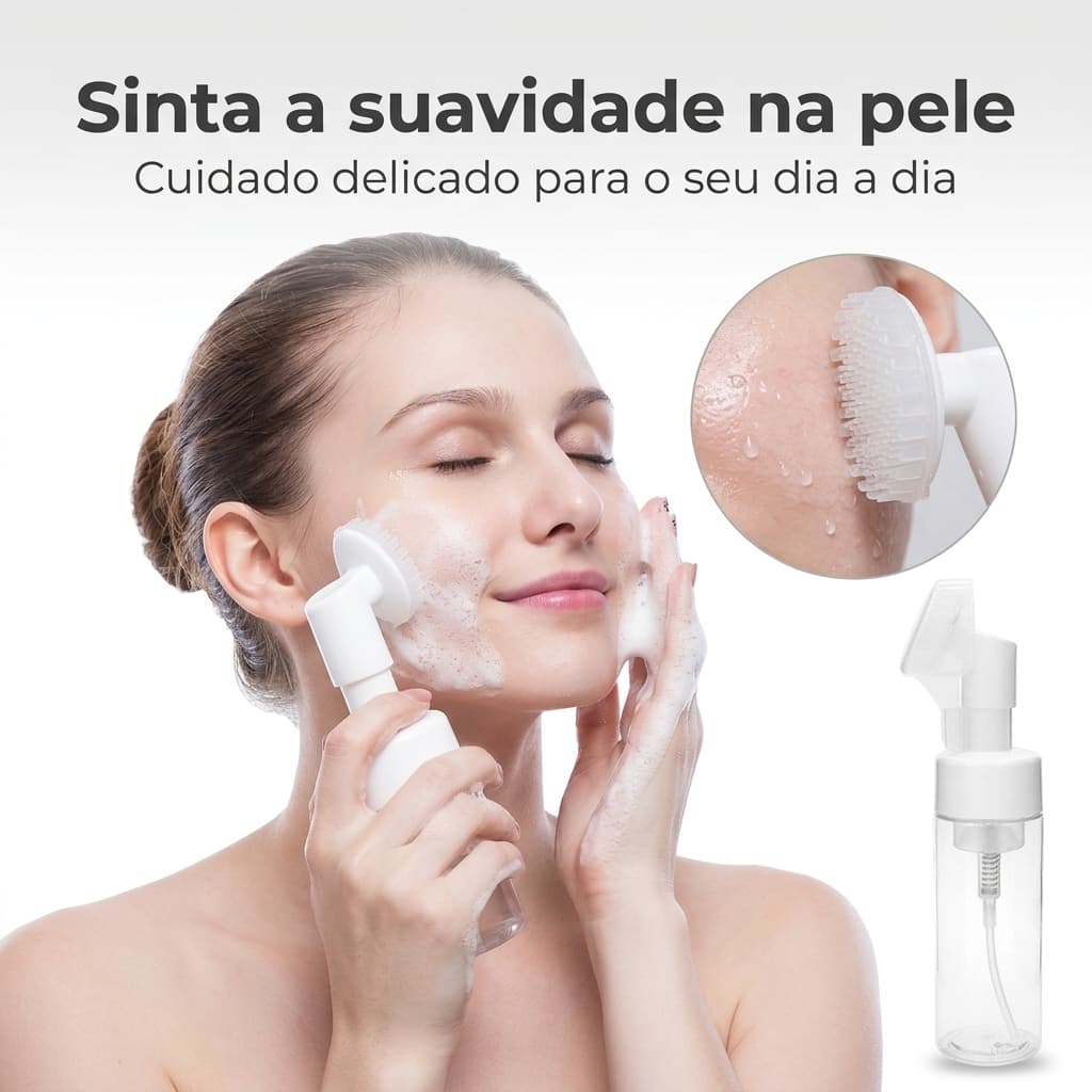 Frasco De Skin Care/Cabeça de silicone com escova de limpeza
