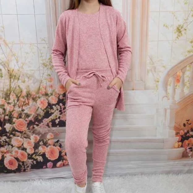 Conjunto Infantil Lanzinha Menina 3 Peças ( Blusinha, Calça e Cardigan) Lindas Cores