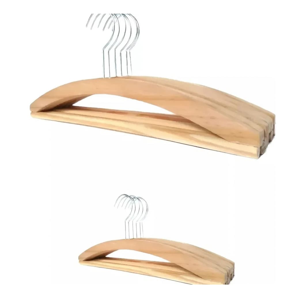 Kit 6 Cabides Tintureiro Pequeno 30cm de Madeira Organização, Armário, Arara, Closed R-2B