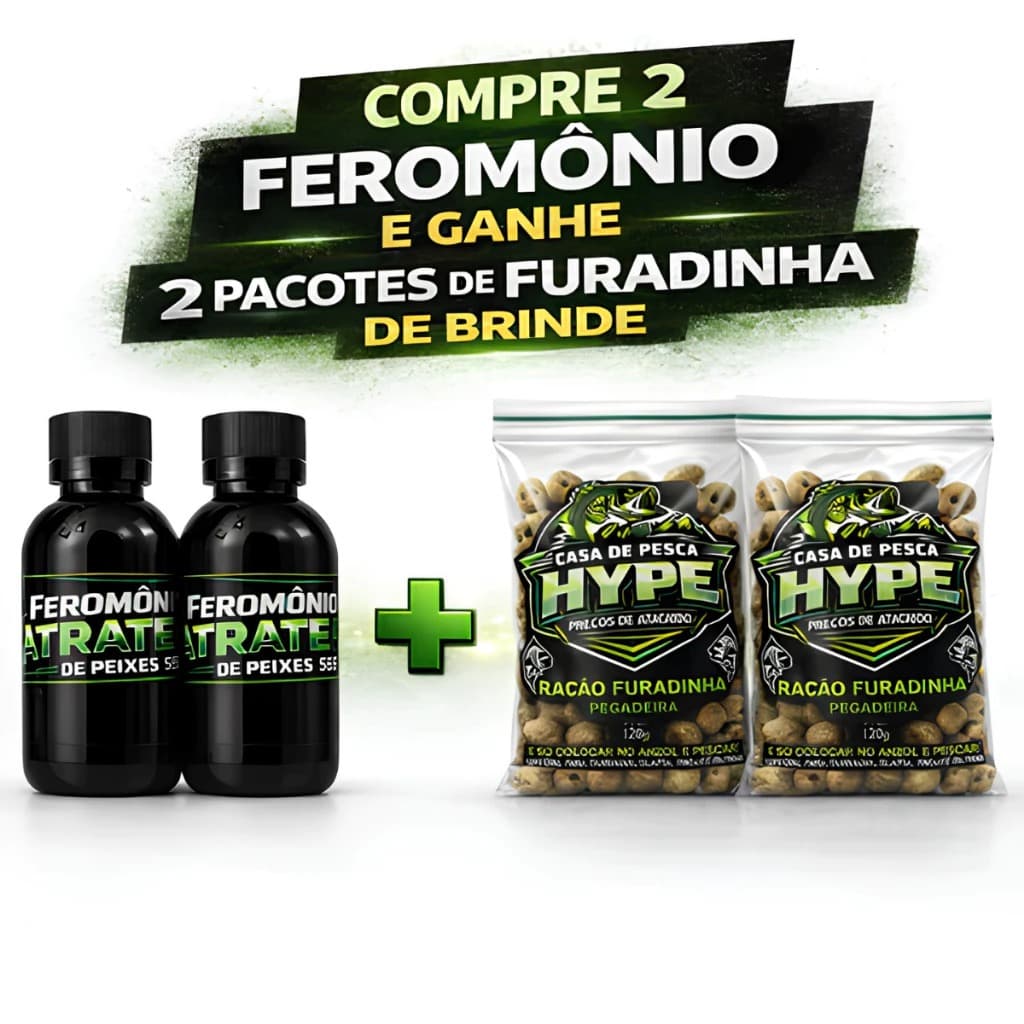 Kit Pesca 2 Rações Furadinhas 120g + 2 Feromônios Atrativos Para Tambaqui Pacu