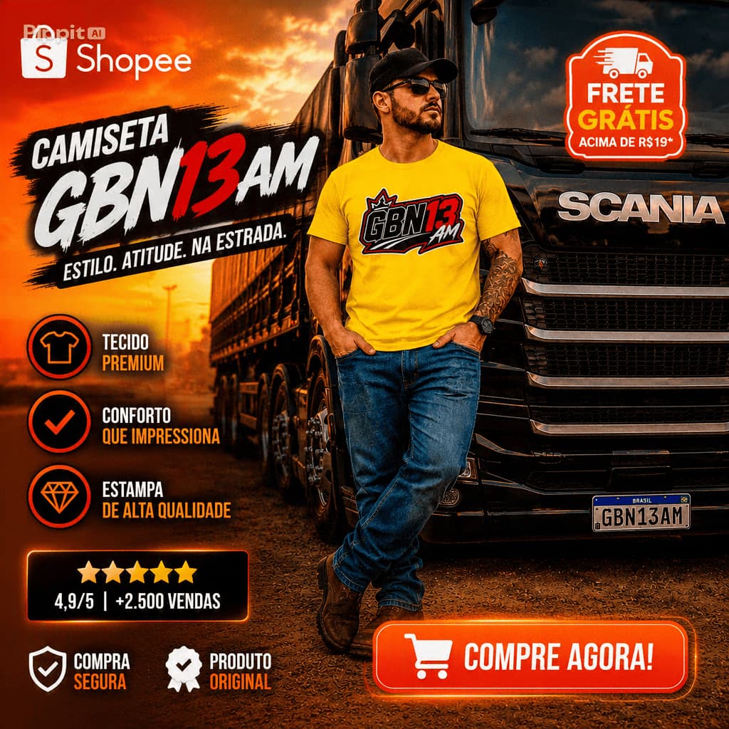 linda camisa GBN camiseta lançamento caminhoneiros.100%algodao casual 2026,Nova,GBN13AM,frente,infantil,juvenil,blusa
