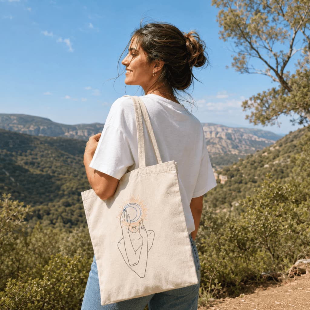 Ecobag Personalizada Bordada/Estampada Bolsa de Algodão Cru Personalizada com Imagem, Frase, Nome ou Desenho