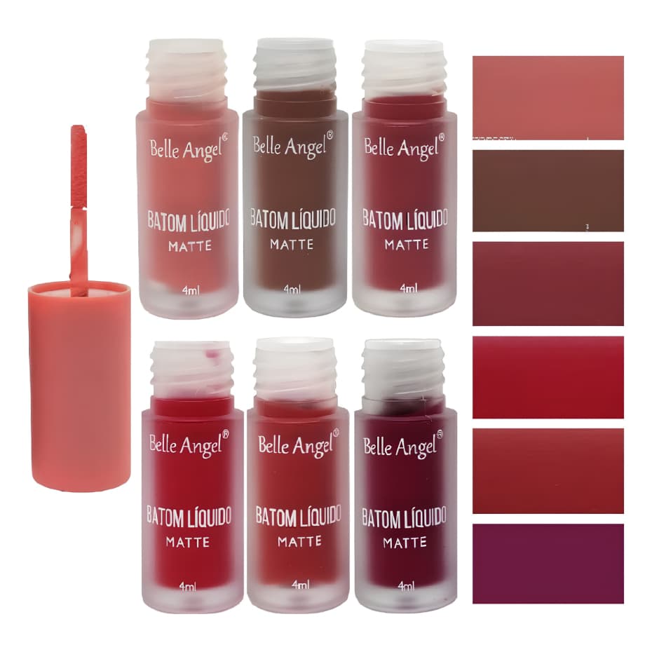 Batom Líquido Matte Box B Cores Fortes 4ml - Belle Angel