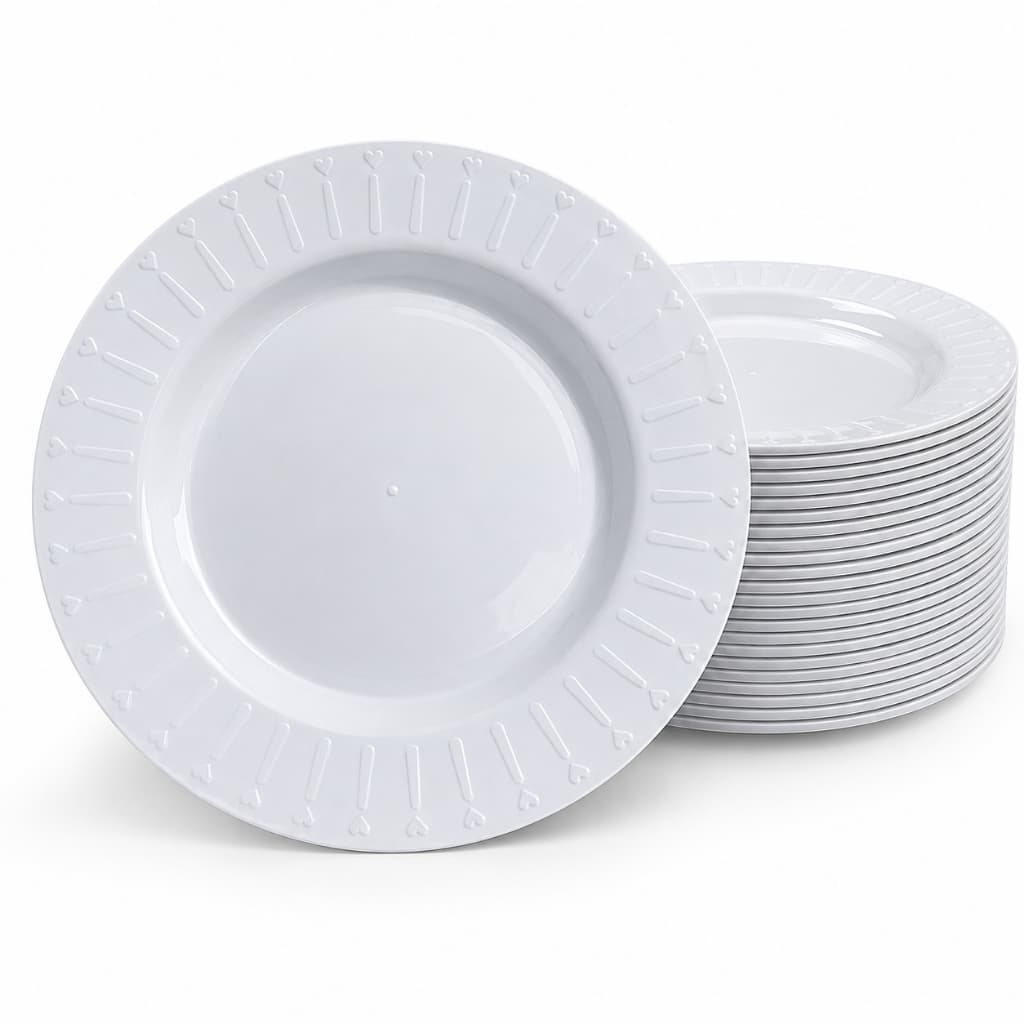 Pratos de Plástico Redondo Reutilizável Resistente Leve Eventos Festas Churrasco