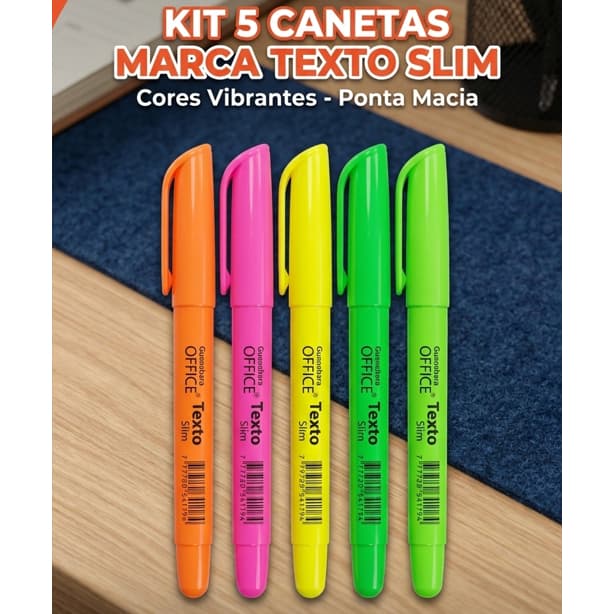 KIT MARCA TEXTO NEON 5 CORES VIBRANTES