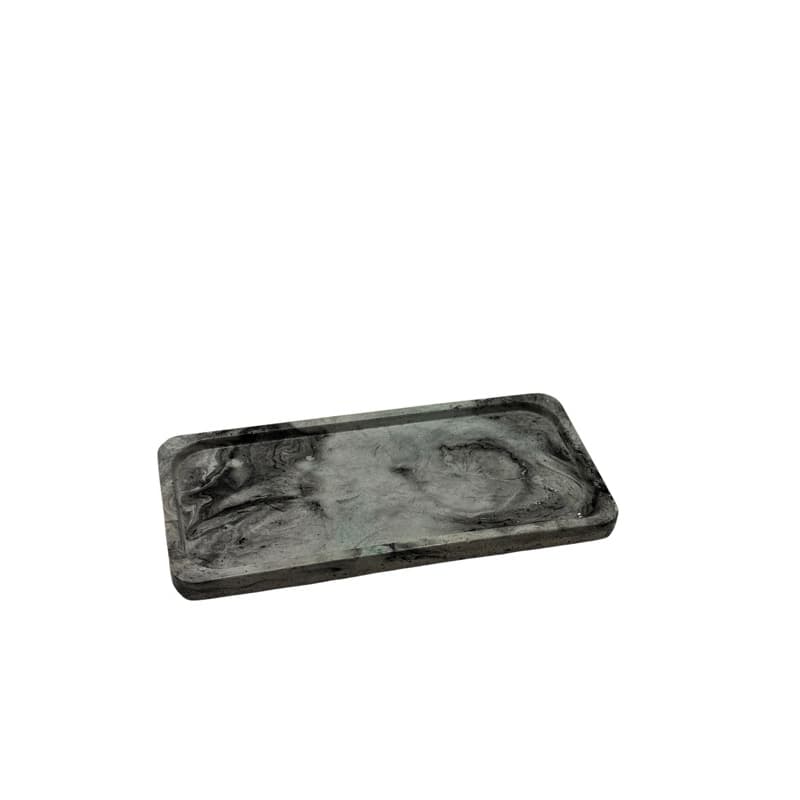 Bandeja Retangular Decorativa Marmorizada em Gesso, Cimento e Pó de Mármore | Porta-Perfumes | Porta-Joias | Organizador