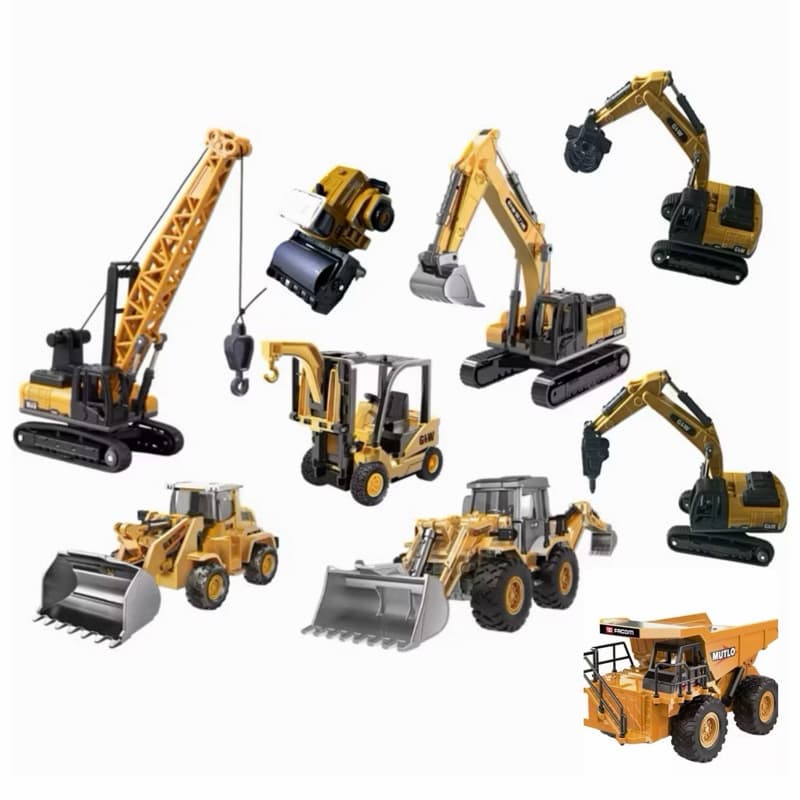 Miniatura Trator Escavadeira Empilhadeira 1/50 Veículos de Construção Civil