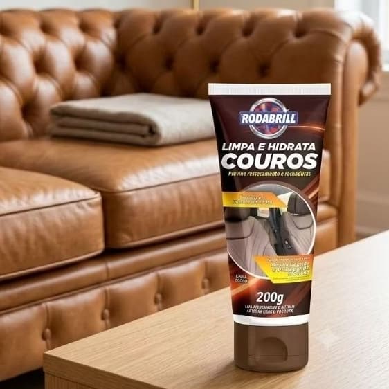 Limpa Hidrata Couros Revitaliza e Protege da Rodabrill 200ML SOFAS JAQUETAS e BANCOS