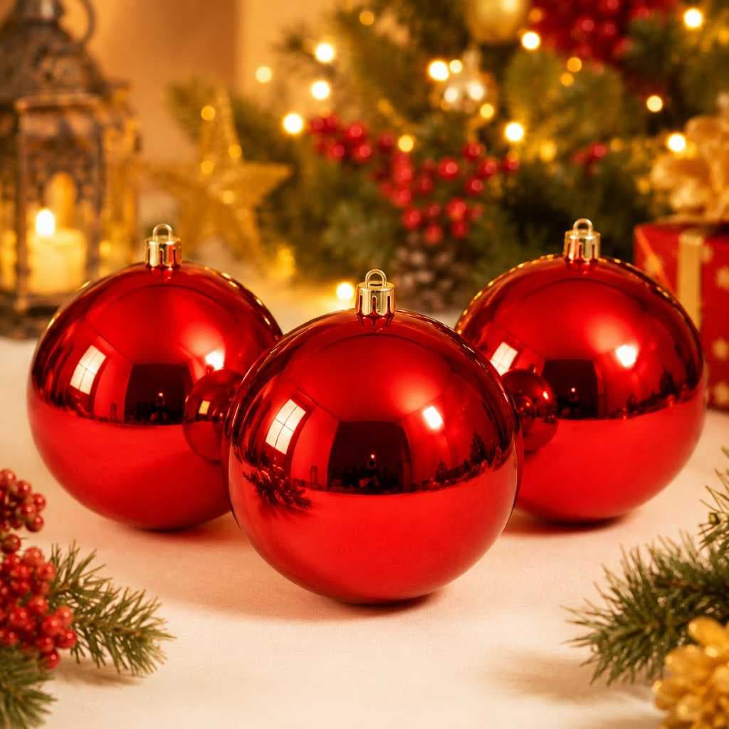 Bola de Natal 14cm Grande Enfeite para Árvore Decoração Natalina