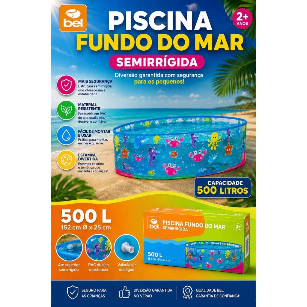 Piscina Infantil Fundo Do Mar 500 Litros