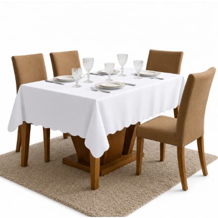 Toalha de Mesa 4, 6 e 8 Cadeiras cozinha sala de jantar copa resistente branco vermelho verde