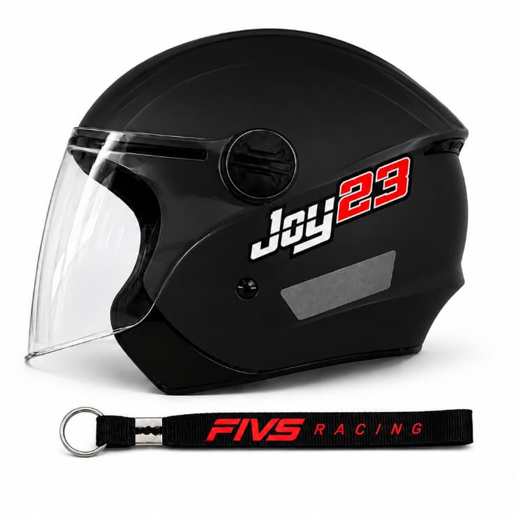 CAPACETE TAURUS JOY23 OPEN FACE BLADE X OPEN ABERTO PRETO FOSCO VISEIRA CRISTAL + CHAVEIRO PERSONALIZADO