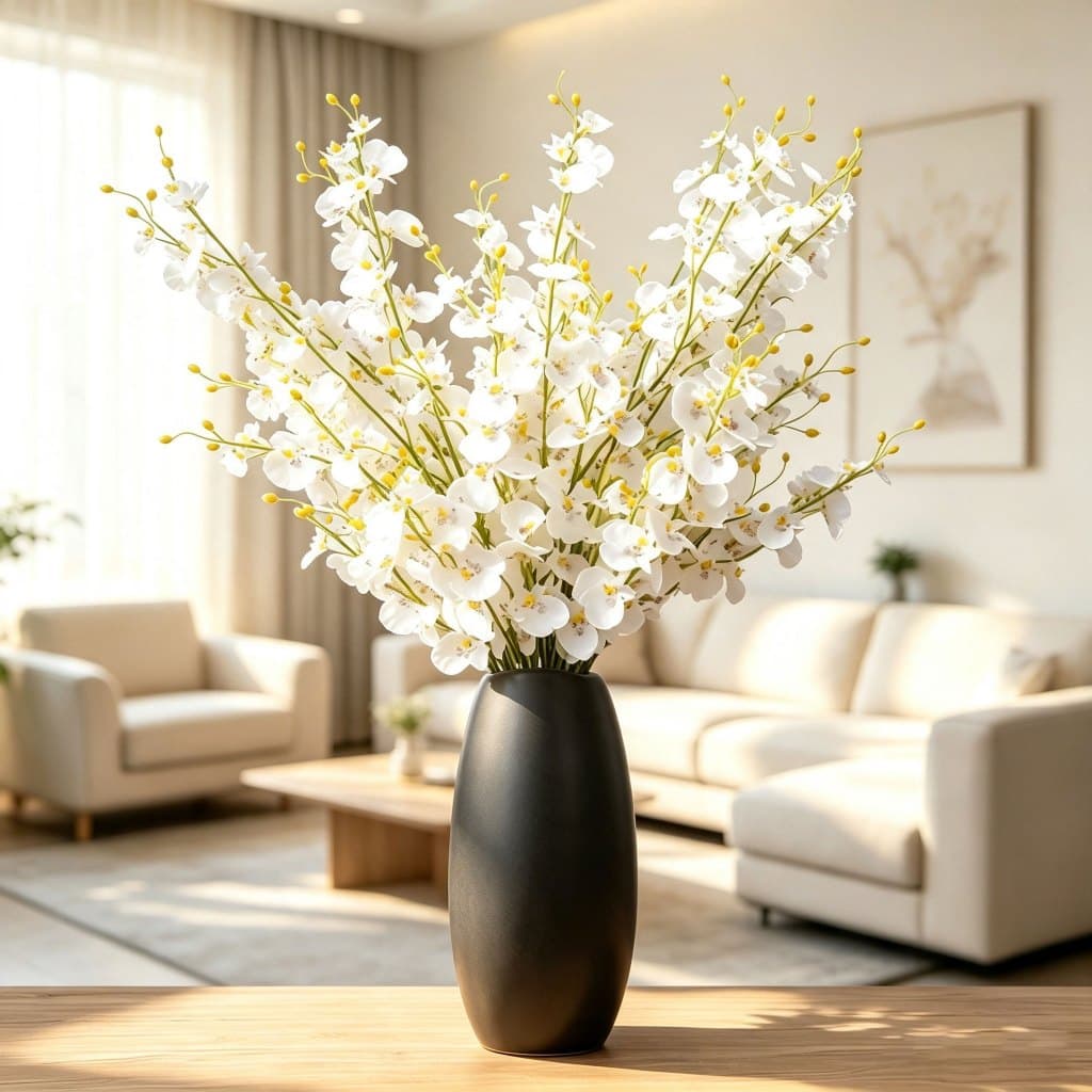15 Unidades Orquídea Artificial Branca Flores Artificiais Galhos Para Decoração Casa Casamento 97CM