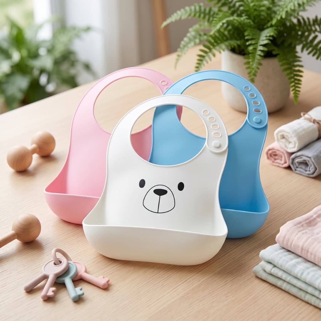 Babador Infantil de Silicone com Coletor de Migalhas