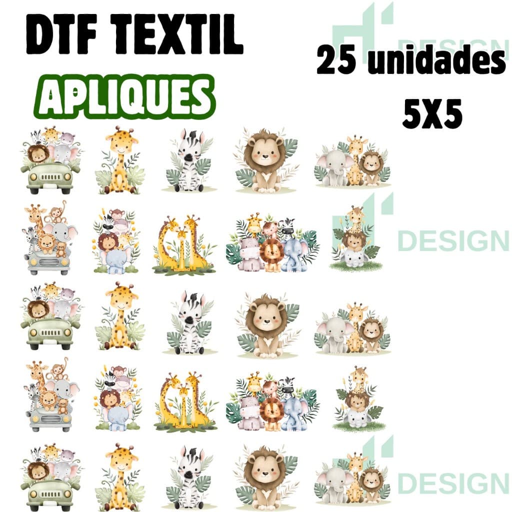Apliques Termocolantes DTF Textil Apliques Prontos 5x5 Envio Rapido Varios Modelos REF:151