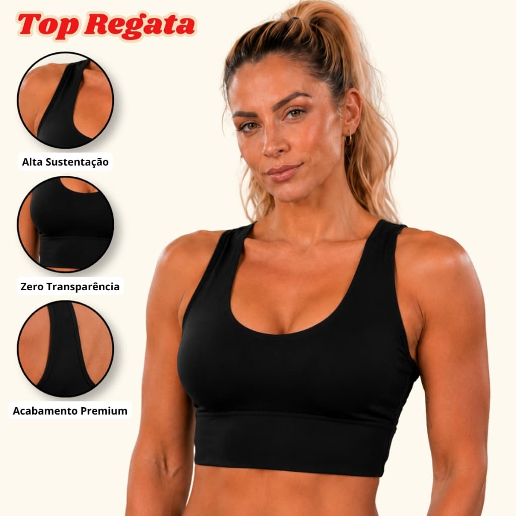 Top Academia Fitness Duplo Zero Transparência Alta Compressão Estilo Regata Treino