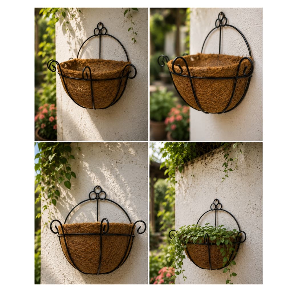 Conjunto 2 Vasos Suspensos De Paredes Fibra de Coco 25cm Plantas Pendentes flores naturais