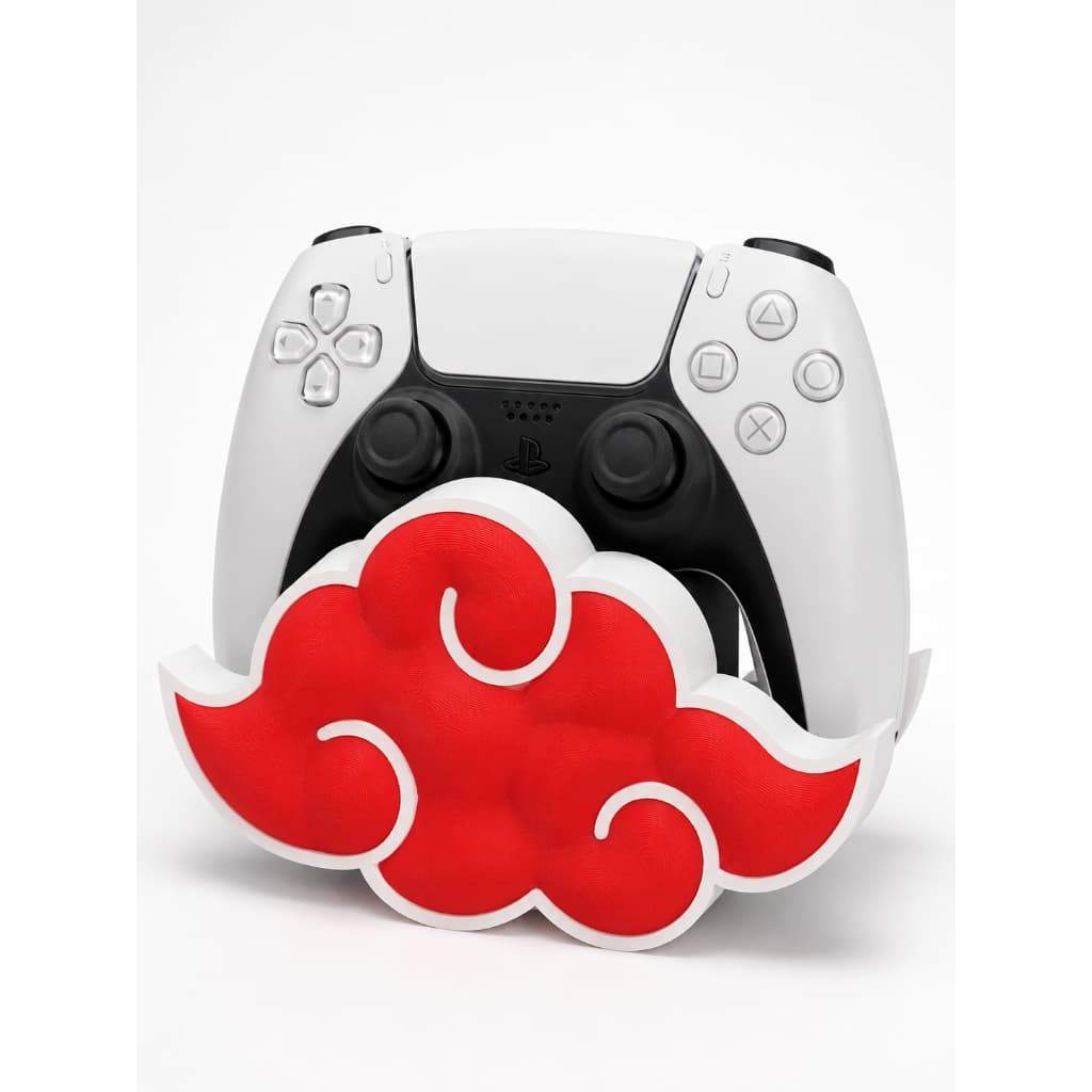 Suporte para Controle PS5 Xbox PC Naruto Akatsuki Gamer Design Akatsuki Vermelho e Branco