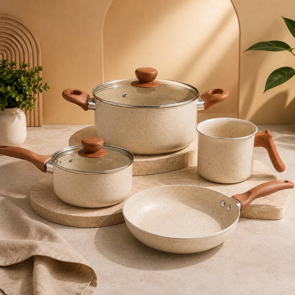 Jogo 4 Panelas Antiaderentes Cerâmicas Bege Oikos Terrara – Qualidade, Praticidade e Elegância para sua Cozinha
