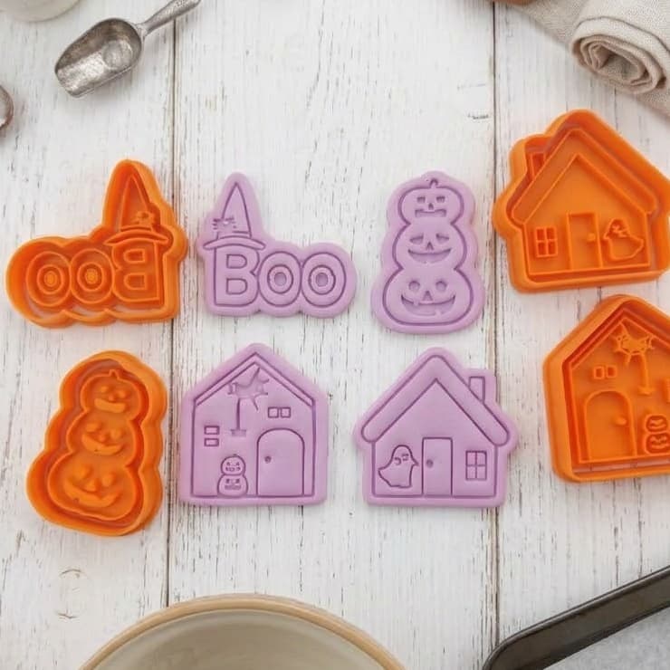 Halloween Casinhas Abobora Cortador de Biscoito Carimbo  Cookies Massinha doces 4 PÇS lembrancinha panquecas