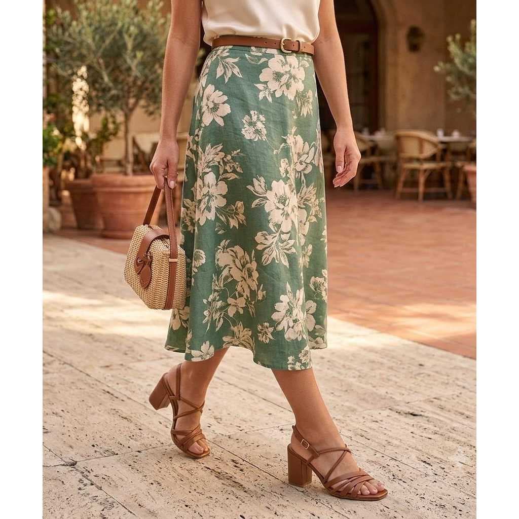 Sandália Feminina Tiras Salto Bloco Confortável Caramelo Estilo Moda Confortável