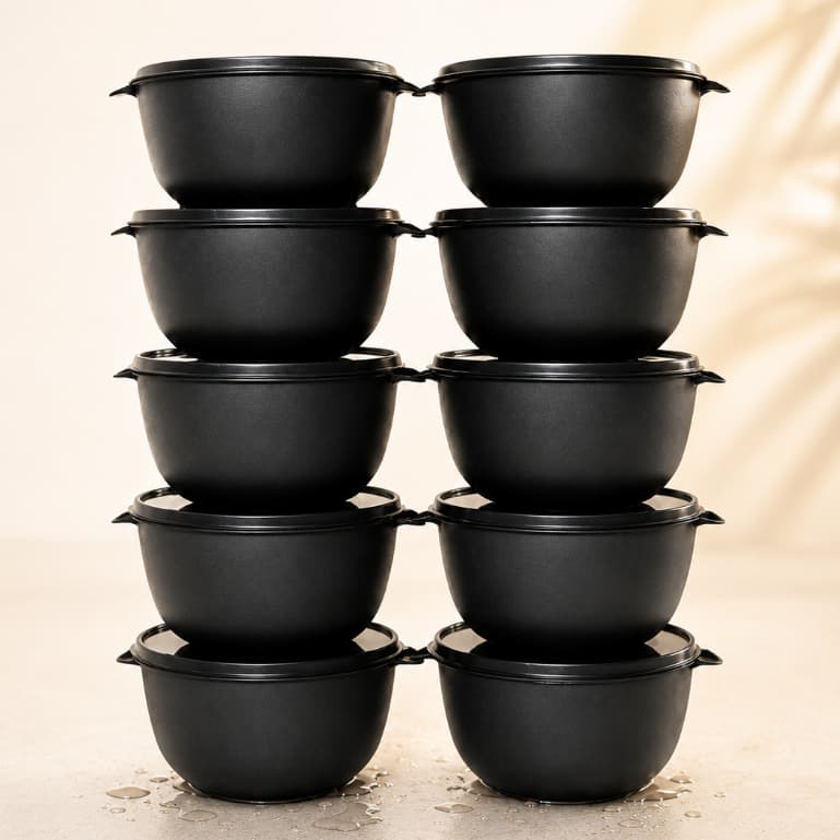 Kit 05 ou 10 Potes de 500 ml Bolw Tigela Plastico Free BPA, cozinha Armazenamento
