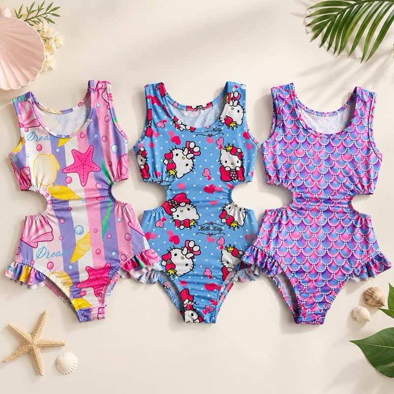 Maiô Infantil Menina Piscina Verão Moda Praia Várias Estampas
