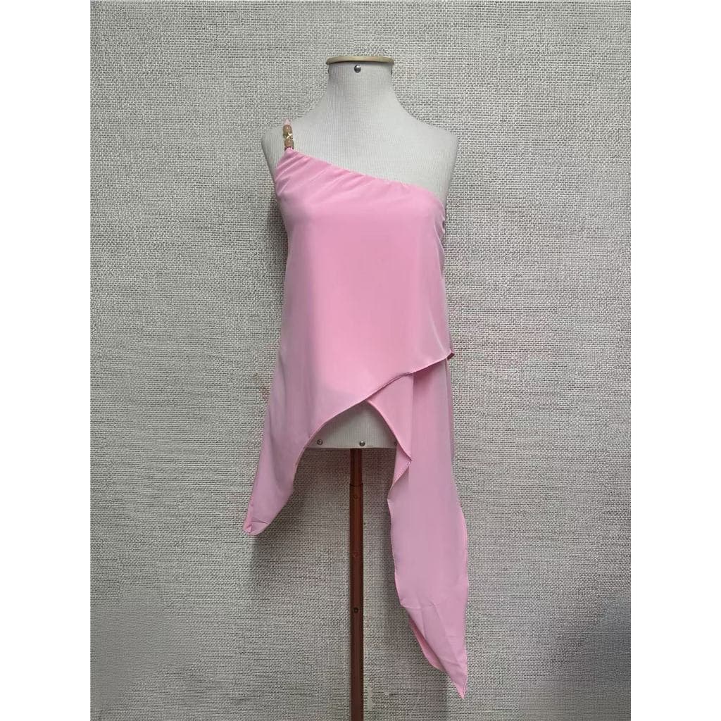 Blusa Feminina Assimétrica com Alça Fina – Elegante e Moderna