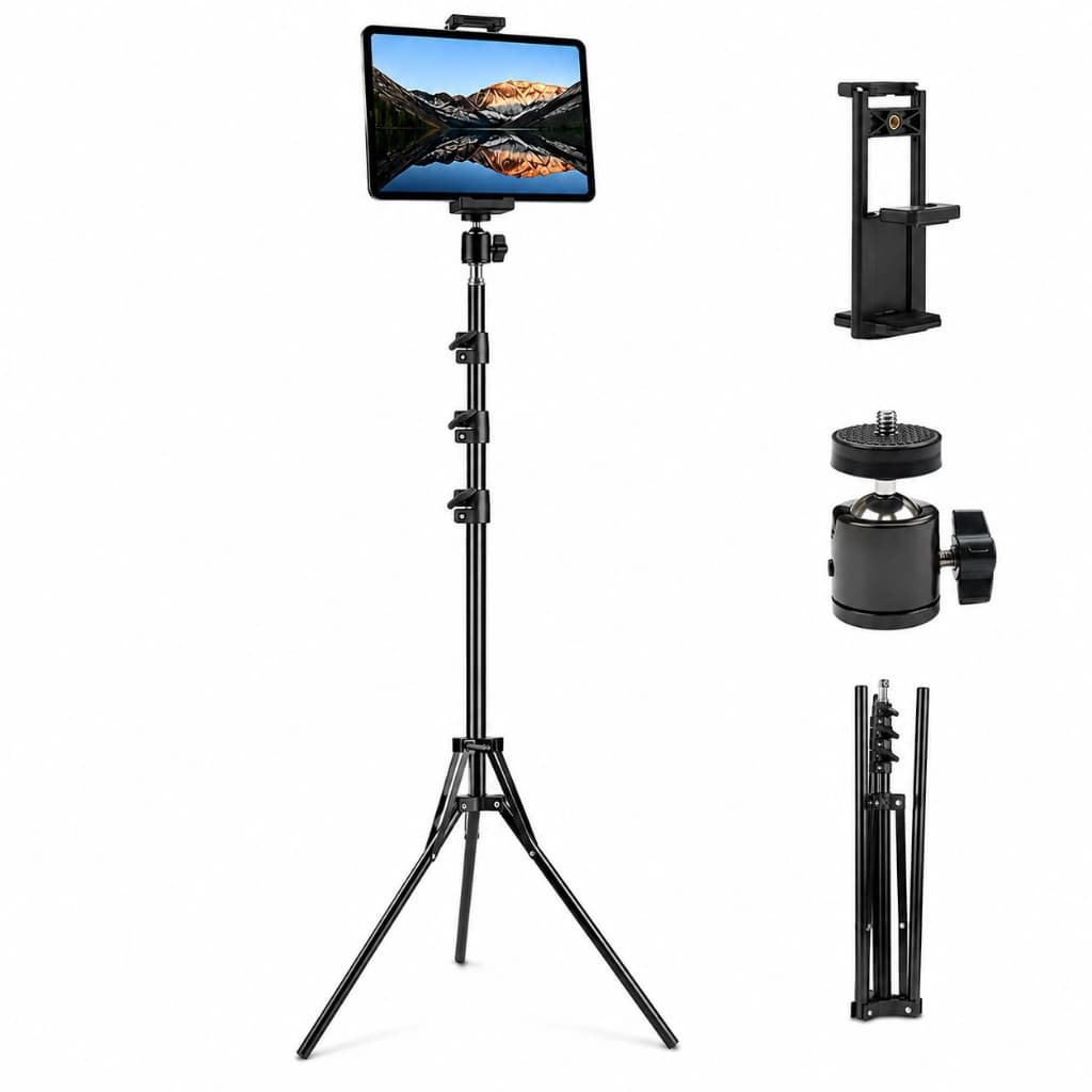 Tripé Pedestal 2 Metros + Suporte 2 Em 1 Tablet iPad Celular