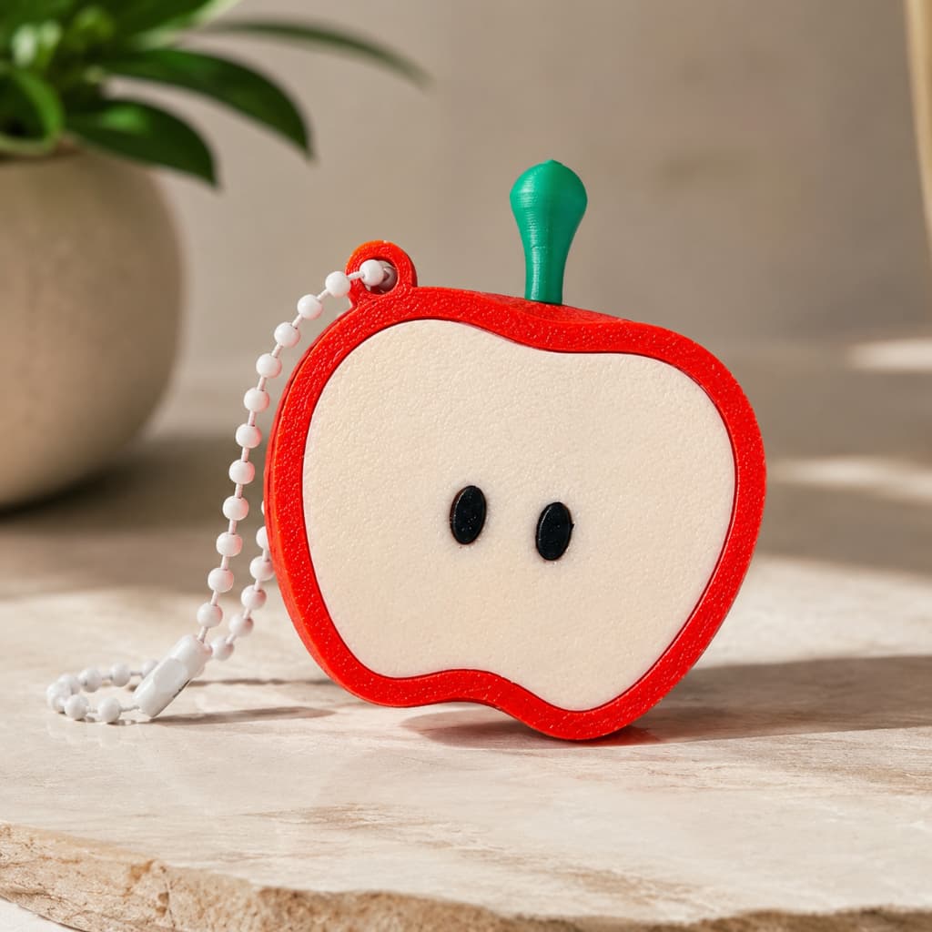 Espelhinho Chaveiro Maçã Cute Impressão 3D Compacto Bolsa Mochila Presente Lembrancinha Fofo